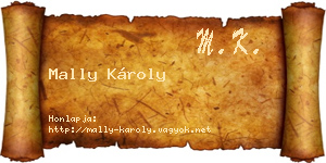 Mally Károly névjegykártya